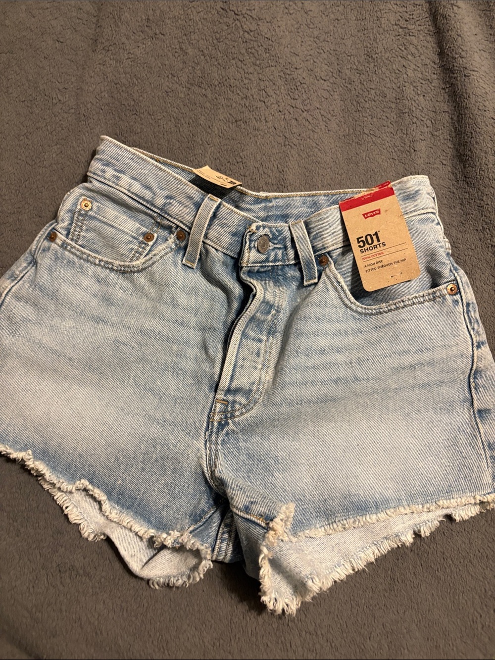 Levi's Light Blue High-Rise Denim Shorts